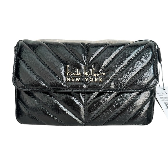 Nicole Miller Handbags - NICOLE MILLER Black Quilted Adjustable Crossbody Shoulder Handbag Women NWT $50